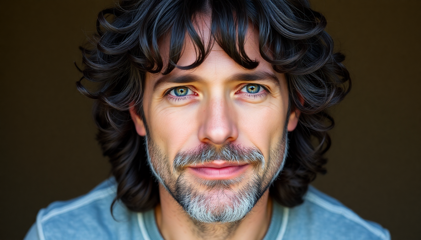 Close-up portrait of a man with natural-looking hair addressing common misconceptions about men's wigs
