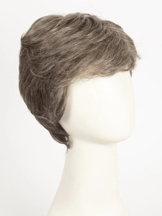 HairUWear short gray layered wig on mannequin head realistic men's wigs for thinning hair natural texture