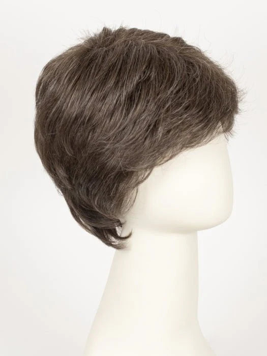 HIM Style men's wig HairUWear short layered ash brown synthetic wig with side swept fringe