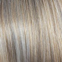 Wigalert short layered synthetic wig close up of ash blonde highlights and realistic hair texture and shine
