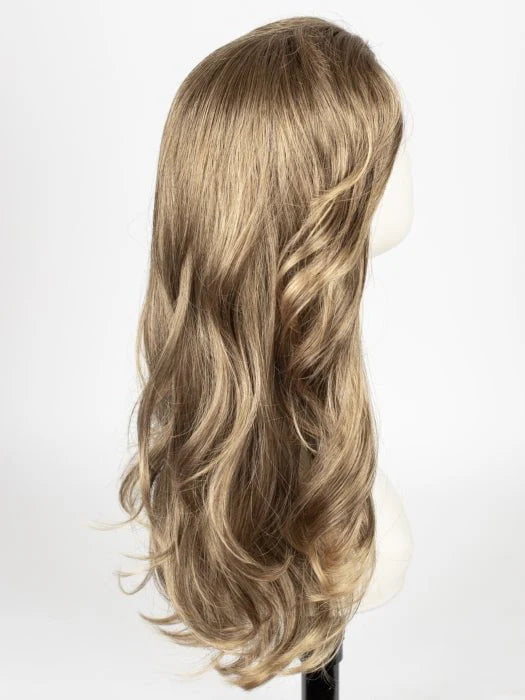 Wigalert layered dark brown wig for women long wavy layers on mannequin with natural shine and volume