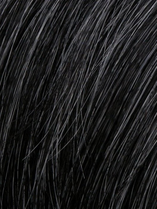 Dapper HIM wig for men HairUWear close up of natural black and gray blended synthetic hair fibers