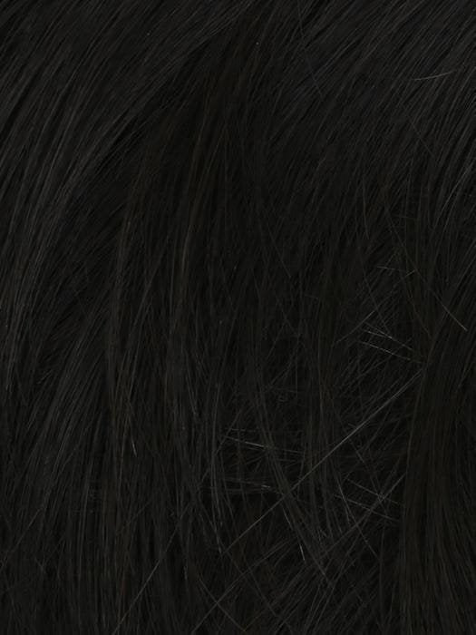 Close up of jet black hair texture with natural shine Dapper HIM wig for men by HairUWear
