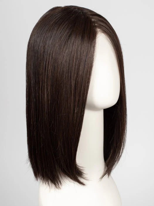 Ellen Wille Drive wig sleek dark brown straight shoulder length bob on mannequin with side part