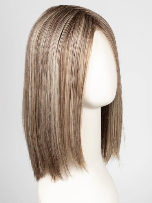 Ellen Wille Drive wig straight shoulder length bob in ash blonde with honey highlights and side part