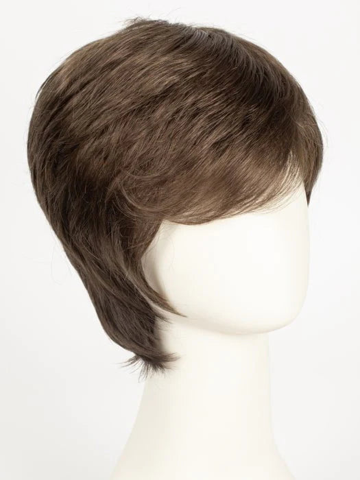 Ellen Wille George men's wig short layered brown haircut on mannequin with side swept bangs for natural everyday wear