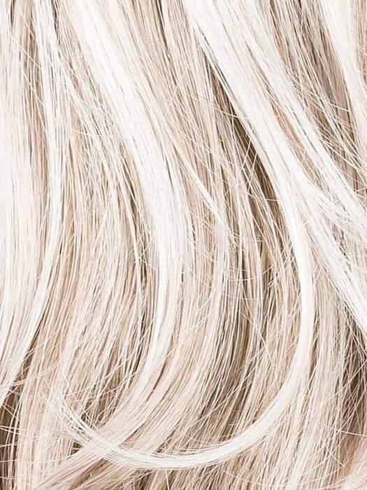 Close-up of soft strands of hair from the Ellen Wille Pretty wig in a light blonde shade