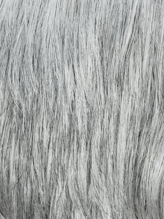 Ellen Wille Steven Sport wig close up of straight silver gray synthetic hair strands showing texture and shine