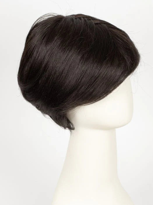 Gallant HIM wig for men short dark brown layered mens wig with side swept bangs on mannequin by HairUWear