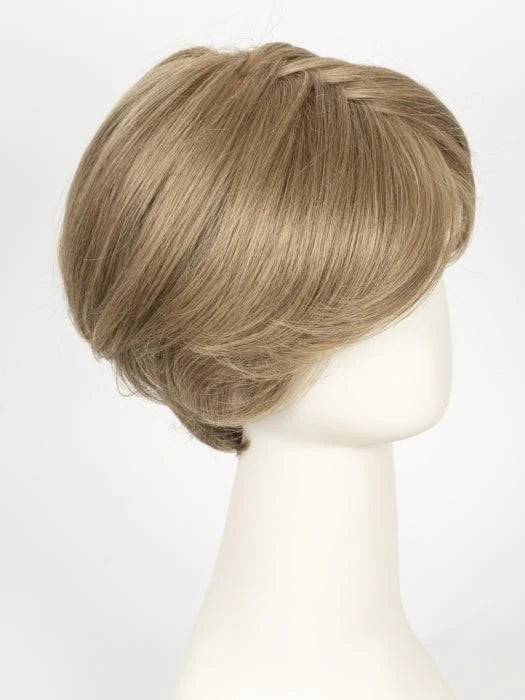HairUWear Gallant HIM wig for men short layered light ash blonde style with side swept bangs on mannequin head