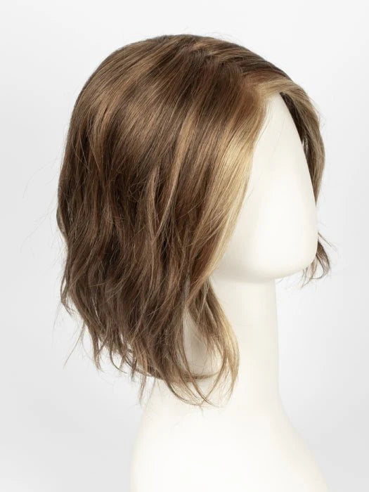 Mannequin displaying a short wavy layered bob with highlighted front short silver blonde wig for women