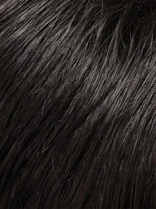 Close-up of Gwyneth Jon Renau wig showing soft, natural dark hair strands for a realistic look