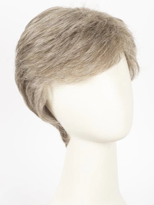 HairUWear men's natural look wig short silver layered cut with side swept bangs for casual wear