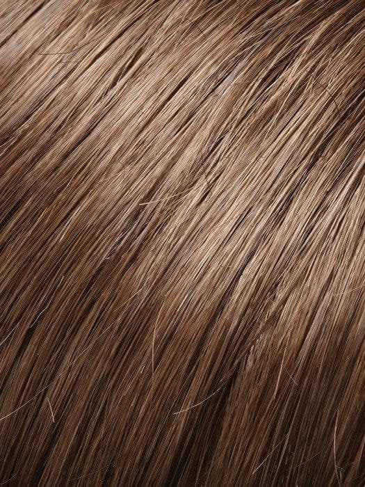 Close up of light brown straight hair fibers showing texture and shine Jon Renau Ashley Petite wig