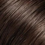 Close-up of rich, dark brown hair texture of Jon Renau Lea wig from Wigalert