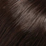 Close-up view of dark brown Jon Renau Lea wig hair texture for a natural look