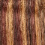Close-up view of Jon Renau Lea wig with beautiful highlights in rich tones for a natural look