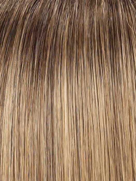 Close-up of the textured strands showing the rich color of Jon Renau Lea wig for a natural look