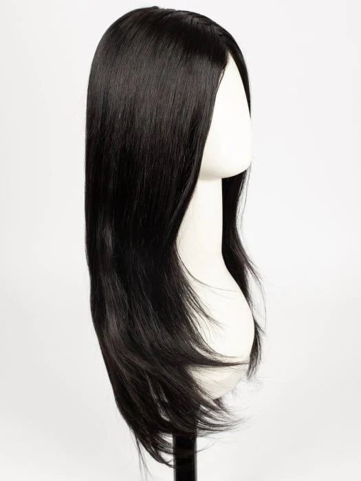 Jon Renau long wavy synthetic wig in sleek black, showcasing beautiful waves and texture