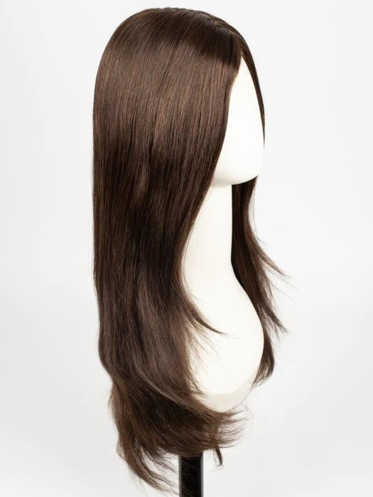 Jon Renau long wavy synthetic wig in rich brown color with natural shine and movement