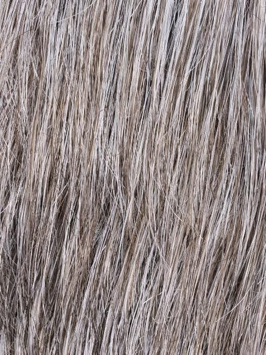Ellen Wille close up of gray textured hair fibers natural look men's wig for thinning hair showing realistic strands and volume