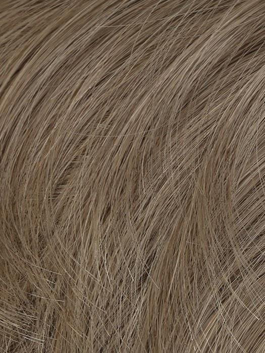 HairUWear men's chiseled wig close up of sandy brown hair texture showing natural layering and fine fiber detail
