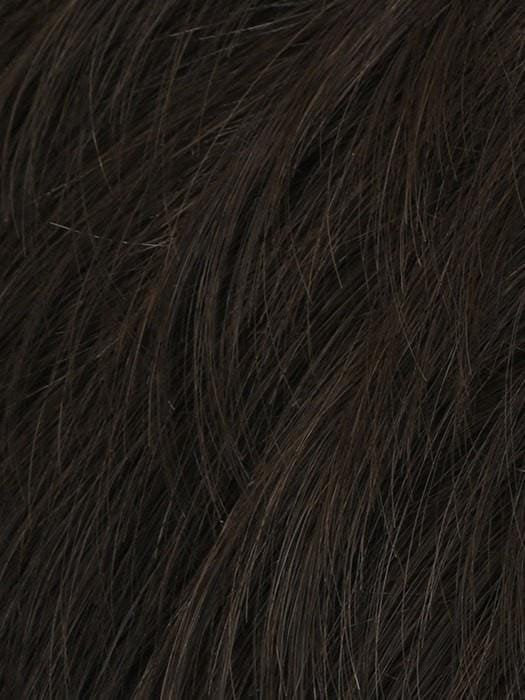 HairUWear men's chiseled wig dark brown close up showing natural textured fibers and subtle highlights