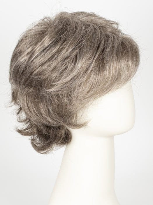 Short layered synthetic wigs for women in light gray with natural volume and softness