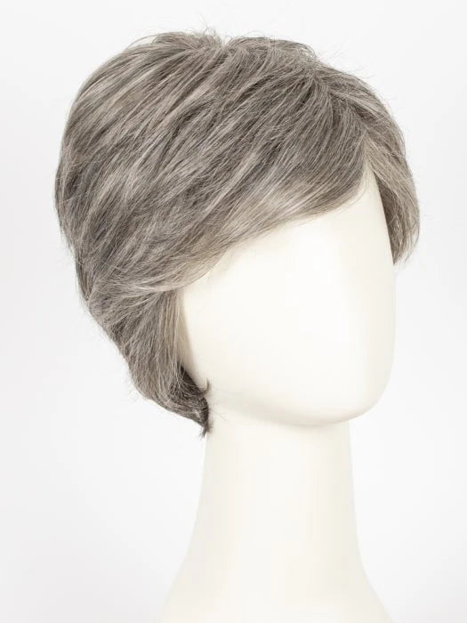 HairUWear men's classic wig short layered silver gray style on mannequin for natural look