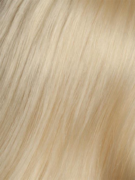 Close-up of silky straight blonde hair from a Wig Pro lace front wig for a natural look