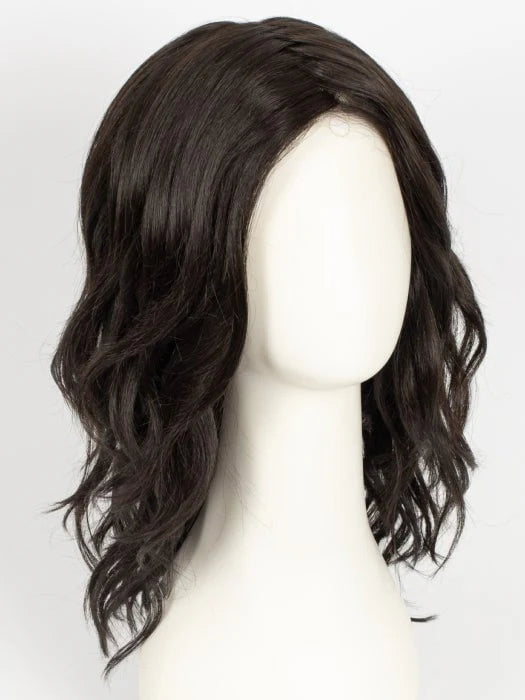 Admirable HIM wig for men. HairUWear dark brown wavy mid length wig on mannequin with natural hairline