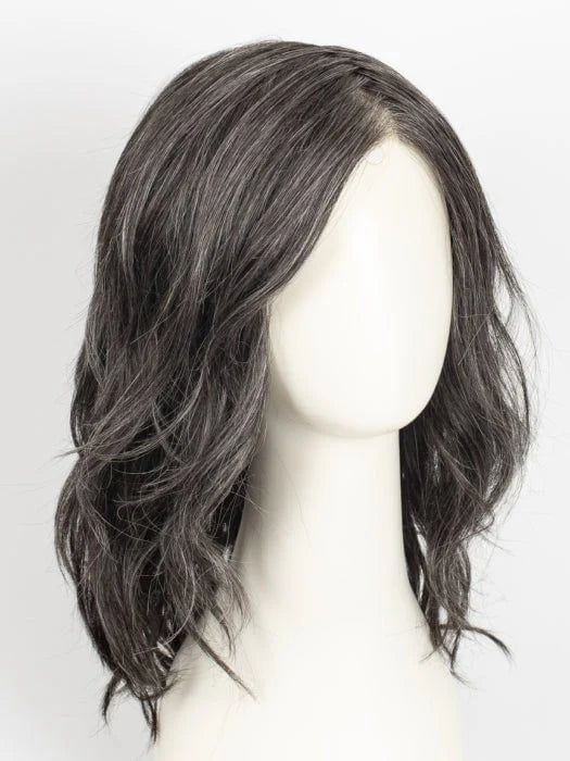 Admirable HIM wig for men HairUWear medium length wavy salt and pepper gray layered style on mannequin
