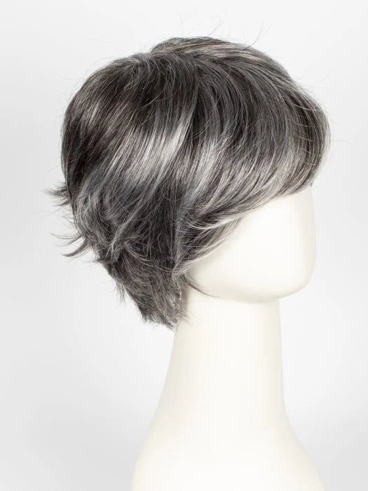 Ellen Wille Raise wig short layered gray pixie with natural silver highlights on mannequin