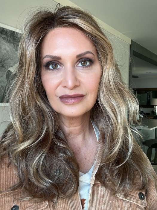 Ellen Wille Arrow lace front wig long wavy brunette with blonde highlights and natural hairline