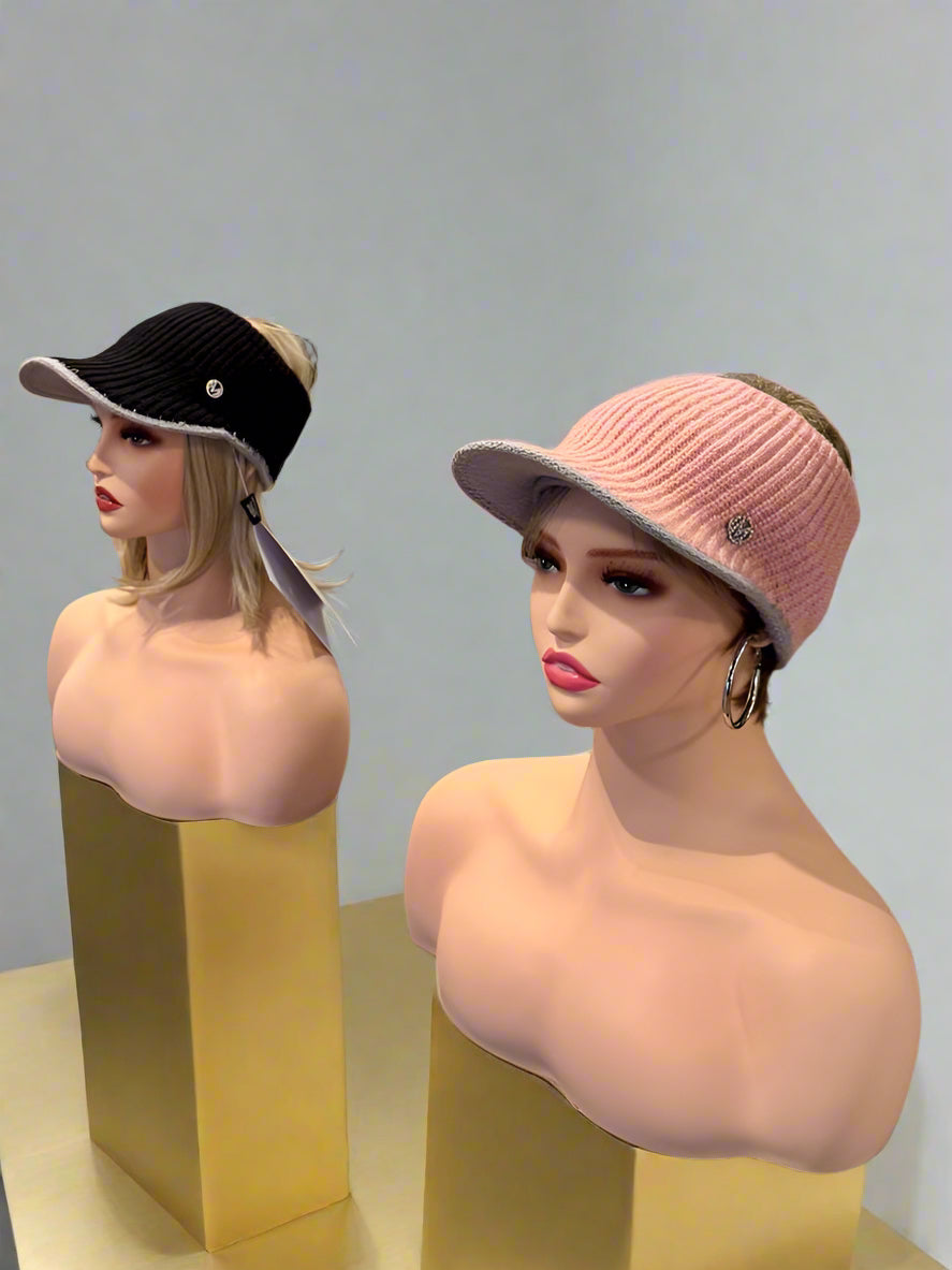 Wigalert women sports hat without wig in black and pink styles, ideal for active outdoor activities